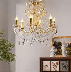 “Luxury gold art deco chandelier for living room or entryway”