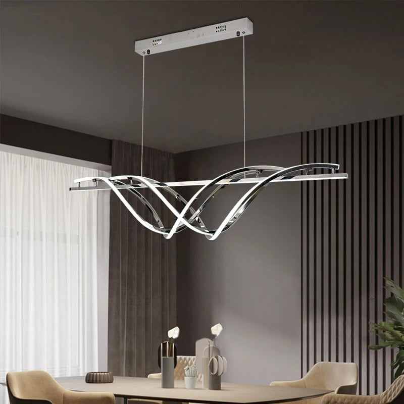 Sculptural gold pendant chandelier for luxury apartments and interiors