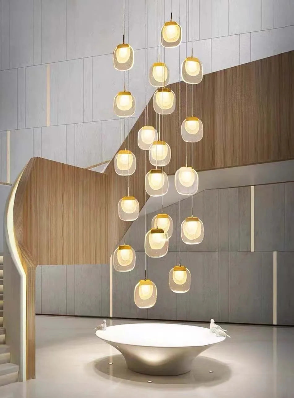 “Luxury LED pendant light with stainless steel hardware”