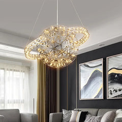 “Luxury stainless steel chandelier for high ceilings”