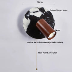 “Luxury marble and wood wall sconce for modern interiors”