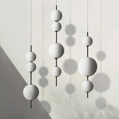 Minimalist 6 light LED pendant lamp with multi drop hanging design for dining areas