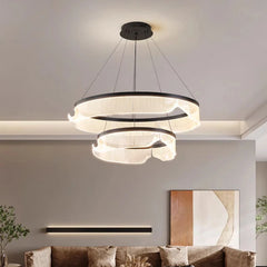 “Minimalist indoor ring LED chandelier fixture”