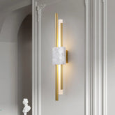 Minimalist marble wall sconce with up and down LED light for hallway lighting