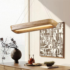 Minimalist wooden pendant lamp designed for kitchen island and bar counter lighting