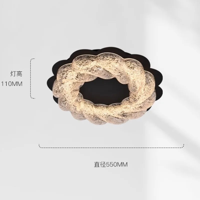 “Contemporary full spectrum round resin chandelier, 3-year warranty”