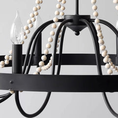 “Black iron art ceiling chandelier with chain drapes, grand foyer or hotel”