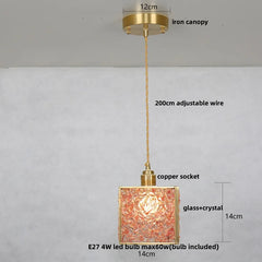 “Modern adjustable crystal stone hanging lamp for bar, kitchen, or dining room”