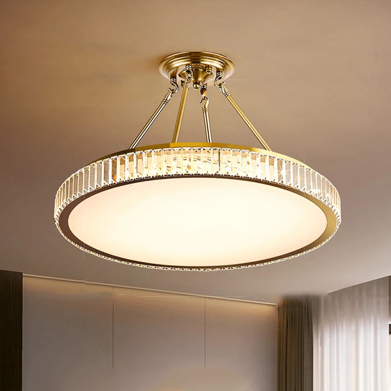 “Modern crystal ceiling lamp with round design for bedrooms and dining rooms”