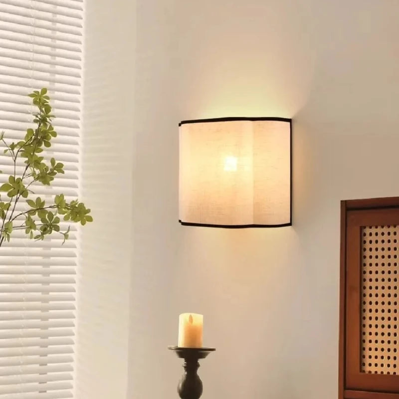 “Cozy fabric bedside sconce for bedroom or corridor, Parisian style”