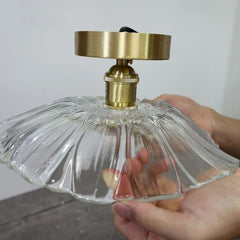 “Modern yellow lotus flush mount for bedroom or corridor”