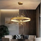 “Modern gold art ring LED chandelier pendant by Liglite”