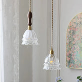 “Modern green glass minimalist pendant light with fluted shade, E14 LED”