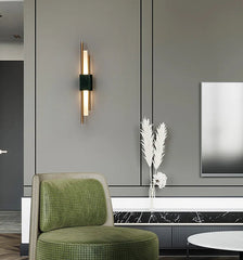 Marble LED wall lamp with E14 base for staircase and foyer ambience