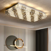 “Modern K9 crystal LED ceiling chandelier with polished finish”
