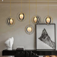 “Modern dimmable marble pendant light for islands and hotel breakfast counters”