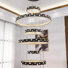 “Remote controlled LED ceiling chandelier for luxury foyers or dining rooms”