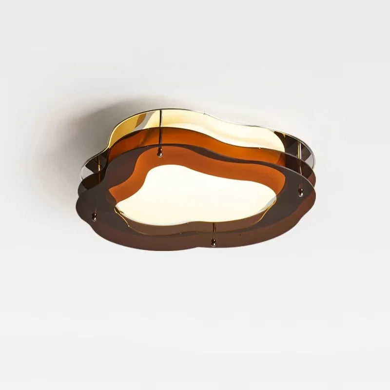 Modern ceiling lamp with sculpted acrylic shade for living room lighting