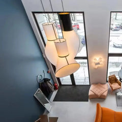 “LED fabric chandelier for restaurant and creative art gallery lighting”