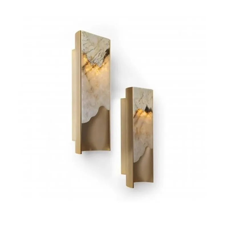 Designer marble wall lamp with stainless steel structure for feature walls
