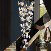 “Modern Nordic dumbbell glass chandelier for stairwell”