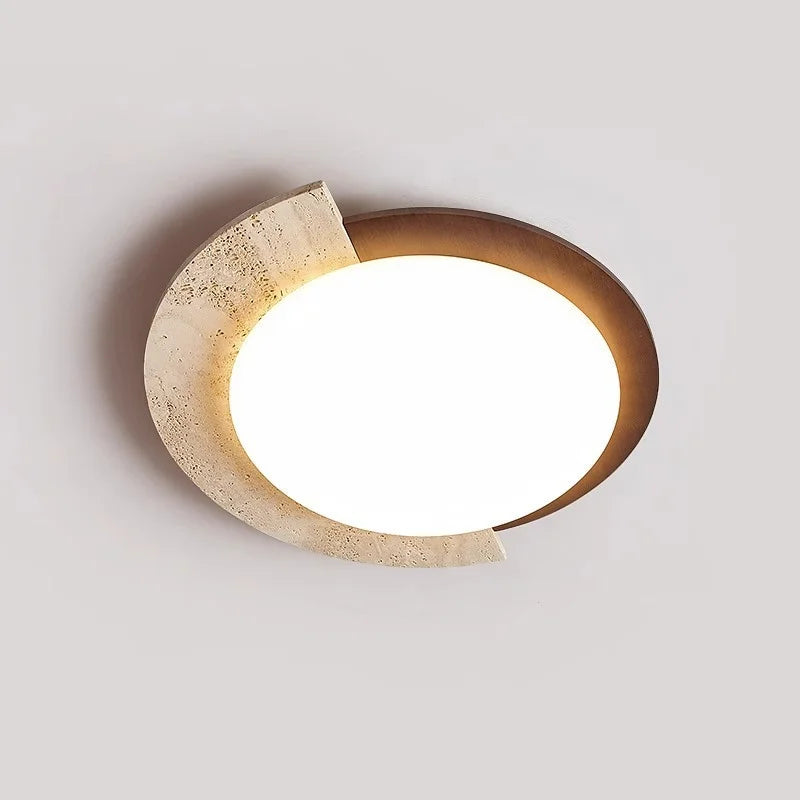 “Japandi-style ceiling lamp providing even ambient light for a calm interior.”