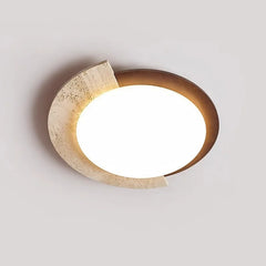 “Japandi-style ceiling lamp providing even ambient light for a calm interior.”