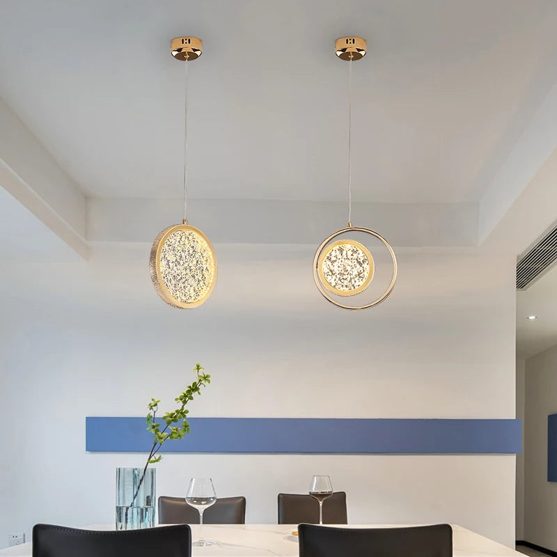 Modern relief mini pendant lamp with aluminum body for ambient indoor lighting