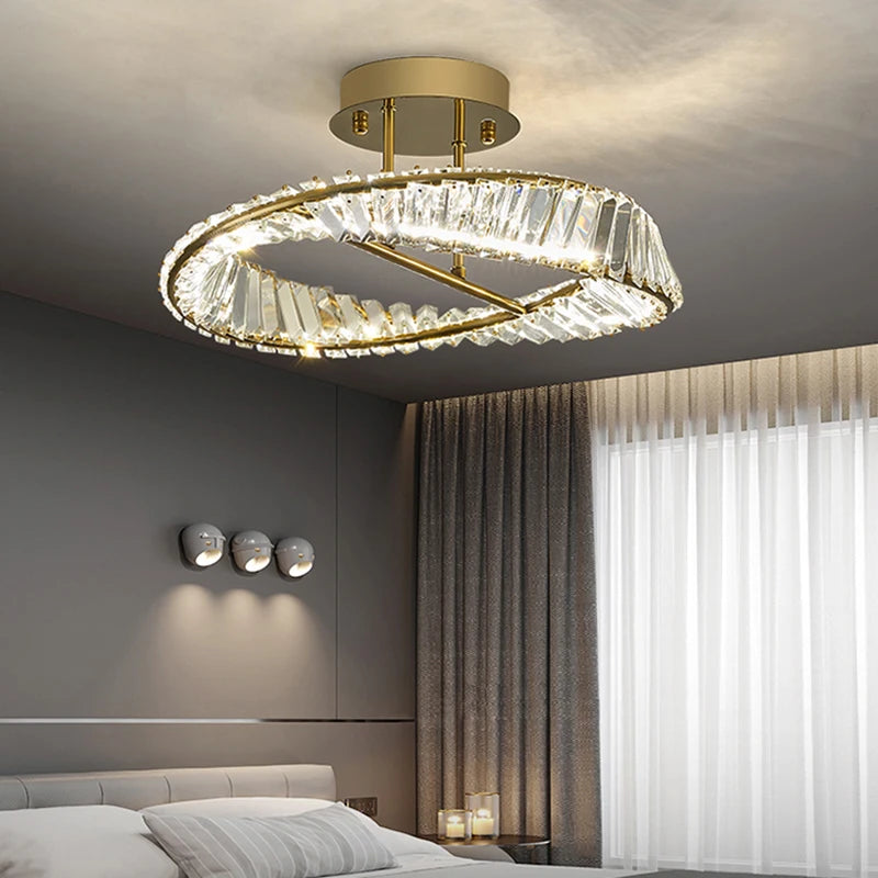 Stylish ring pendant chandelier illuminating a luxurious dining space