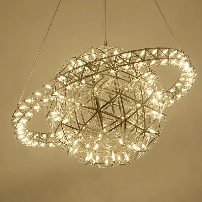 “Liglite modern star ball ceiling light in silver finish”