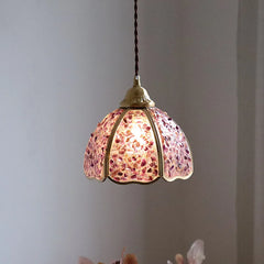 “Hand-laid stained glass artistic pendant, adjustable cord, up to 200cm”
