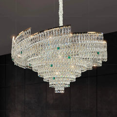“Multi-tier glass stone chandelier for contemporary interiors”