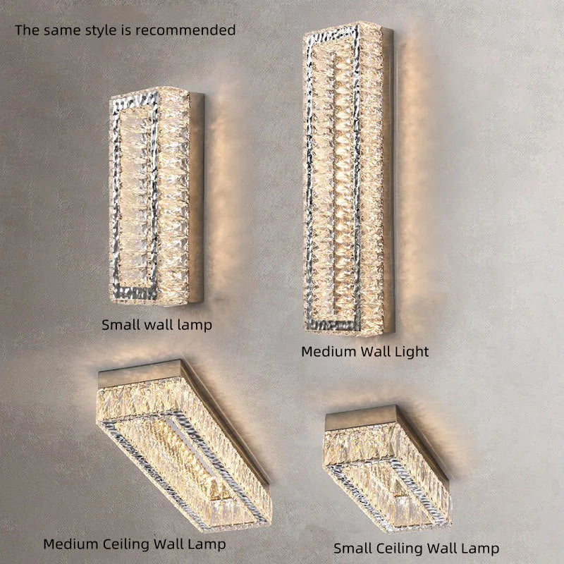 Nordic crystal wall sconce with BA15D base and included LED bulbs for bedroom lighting