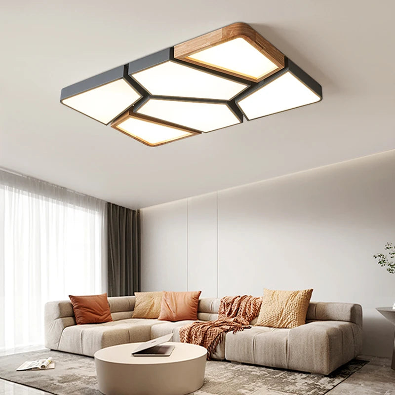 Nordic geometric ceiling chandelier for living room daily lighting