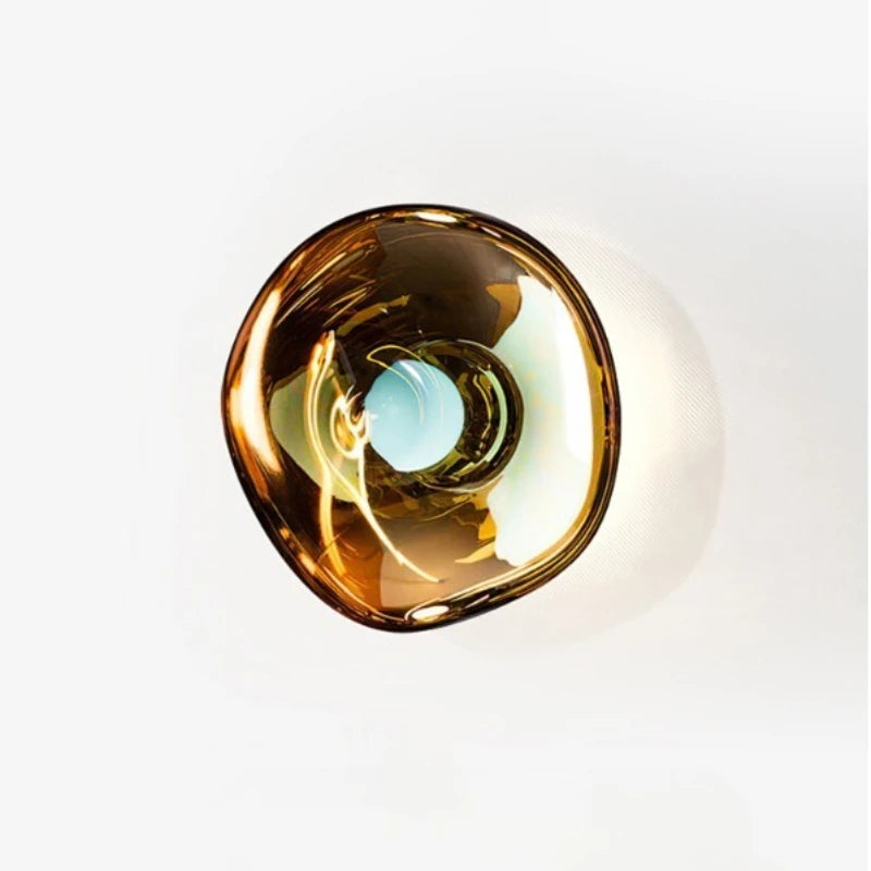 Nordic lava gold wall sconce, molten glass, LED included, 3-year warranty