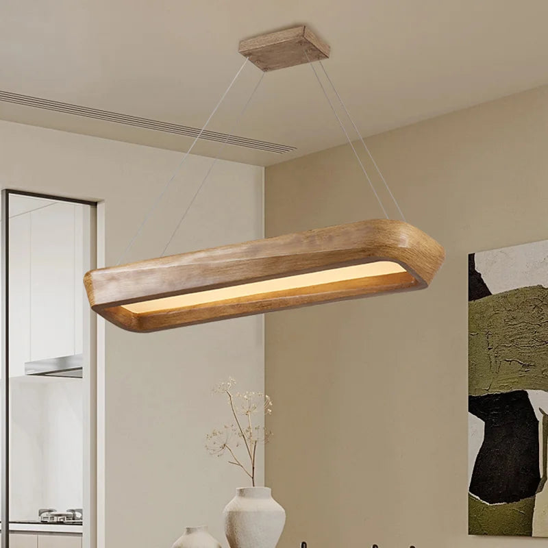 Rectangle pendant light with remote control dimming for café and restaurant interiors