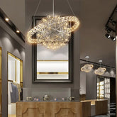 “Nordic spark ball chandelier with stainless steel spheres”