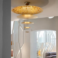 Nordic-inspired UFO pendant light designed for villa living room ceiling feature