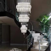 “Nordic cascading chandelier for staircase with alloy frame”