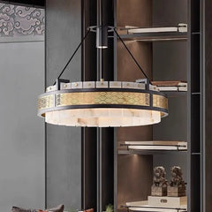 “Polished copper wrought iron pendant chandelier for living room”