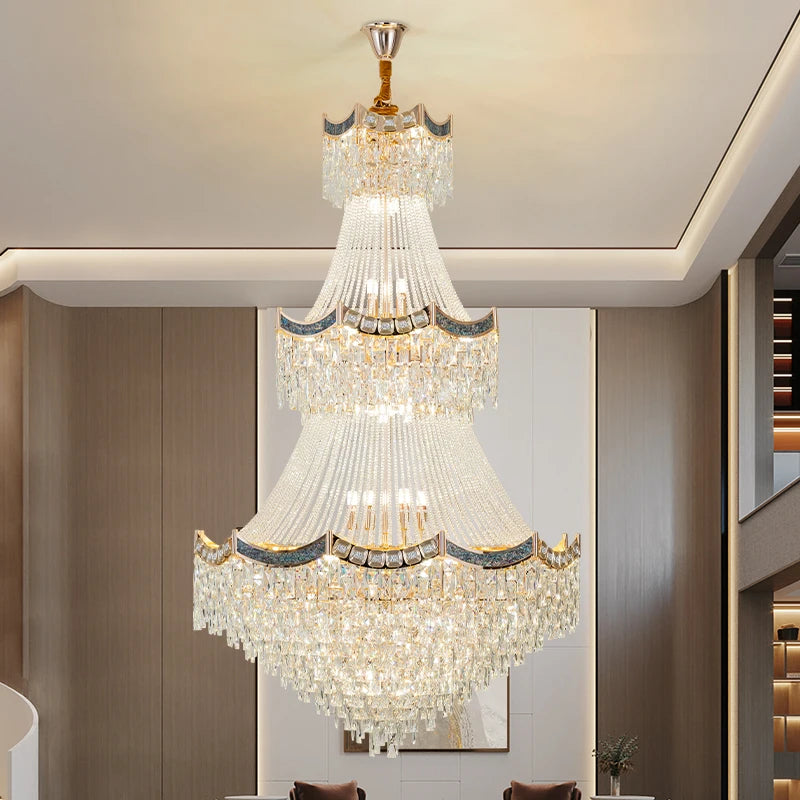 “Modern crystal semiflush chandelier for upscale interiors”
