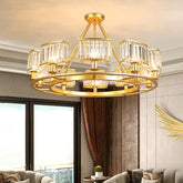 Post-modern crystal chandelier with chain pendant mount and E14 LED bulbs included