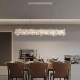 “Rectangular two-layer K9 crystal chandelier for modern villa”