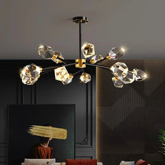 “Modern living room ceiling light with crystal accents”