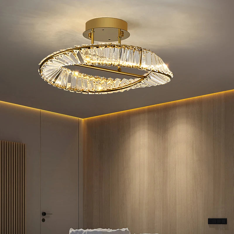 Remote and touch switch alloy chandelier for contemporary bedroom interiors