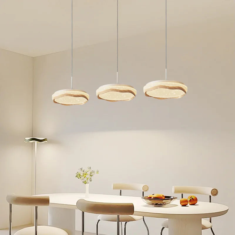 “Adjustable multi-LED cream pendant lamp for bar or home”