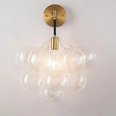 Ripple glass ball wall sconce with plated iron body and touch on off control