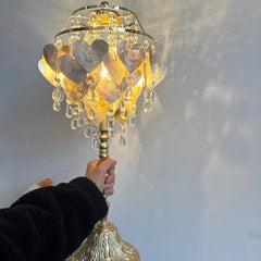 “Golden iron chandelier art lamp for boutique, bar, or living room”