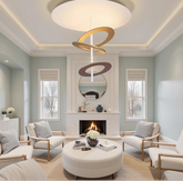 Rotatable LED ceiling light with high transmittance shade for foyer ceilings