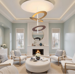 Rotatable LED ceiling light with high transmittance shade for foyer ceilings